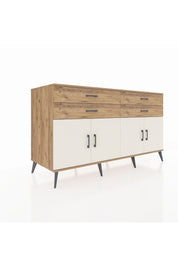 Kronos Konsol 2 Raflı 4 Çekmeceli 8 Kapaklı 176x59x99 Çam-Aytaşı/Çam