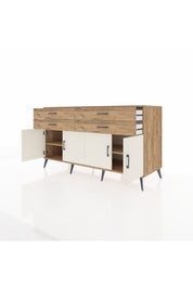 Kronos Konsol 2 Raflı 4 Çekmeceli 8 Kapaklı 176x59x99 Çam-Aytaşı/Çam