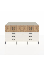 Kronos Konsol 2 Raflı 6 Çekmeceli 4 Kapaklı 176x59x99 Aytaşı-Çam/Aytaşı