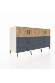 Kronos Konsol 2 Raflı 6 Çekmeceli 4 Kapaklı 176x59x99 Aytaşı-Çam/Antrasit