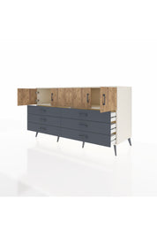 Kronos Konsol 2 Raflı 6 Çekmeceli 4 Kapaklı 176x59x99 Aytaşı-Çam/Antrasit