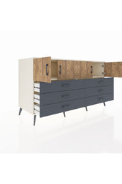 Kronos Konsol 2 Raflı 6 Çekmeceli 4 Kapaklı 176x59x99 Aytaşı-Çam/Antrasit