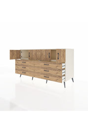 Kronos Konsol 2 Raflı 6 Çekmeceli 4 Kapaklı 176x59x99 Aytaşı-Çam