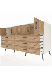 Kronos Konsol 2 Raflı 6 Çekmeceli 4 Kapaklı 176x59x99 Aytaşı-Çam