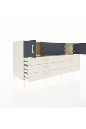 Kronos Konsol 2 Raflı 6 Çekmeceli 4 Kapaklı 176x59x99 Aytaşı-Antrasit/Aytaşı