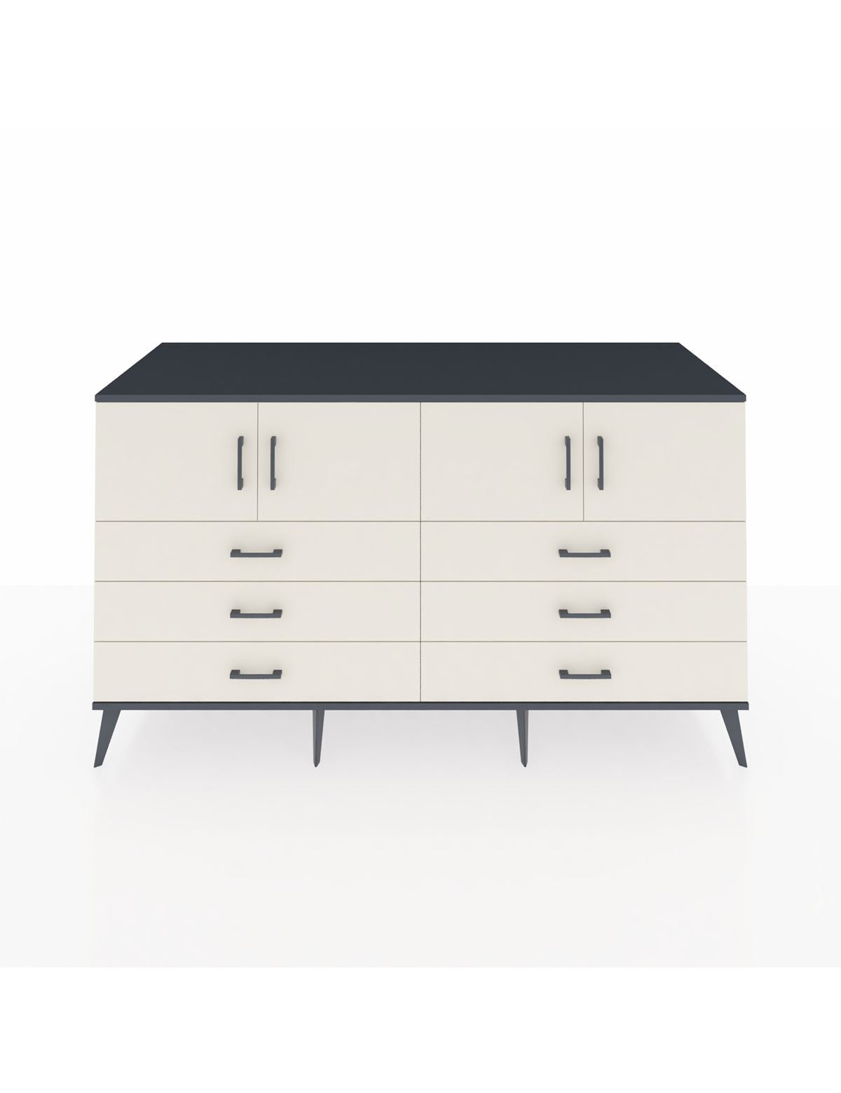 Kronos Konsol 2 Raflı 6 Çekmeceli 4 Kapaklı 176x59x99 Antrasit-Aytaşı