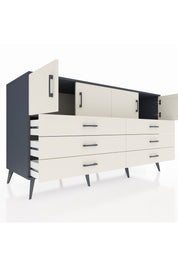 Kronos Konsol 2 Raflı 6 Çekmeceli 4 Kapaklı 176x59x99 Antrasit-Aytaşı