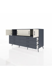 Kronos Konsol 2 Raflı 6 Çekmeceli 4 Kapaklı 176x59x99 Antrasit-Aytaşı/Antrasit