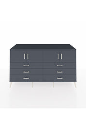 Kronos Konsol 2 Raflı 6 Çekmeceli 4 Kapaklı 176x59x99 Antrasit-Antrasit