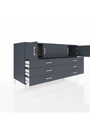 Kronos Konsol 2 Raflı 6 Çekmeceli 4 Kapaklı 176x59x99 Antrasit-Antrasit