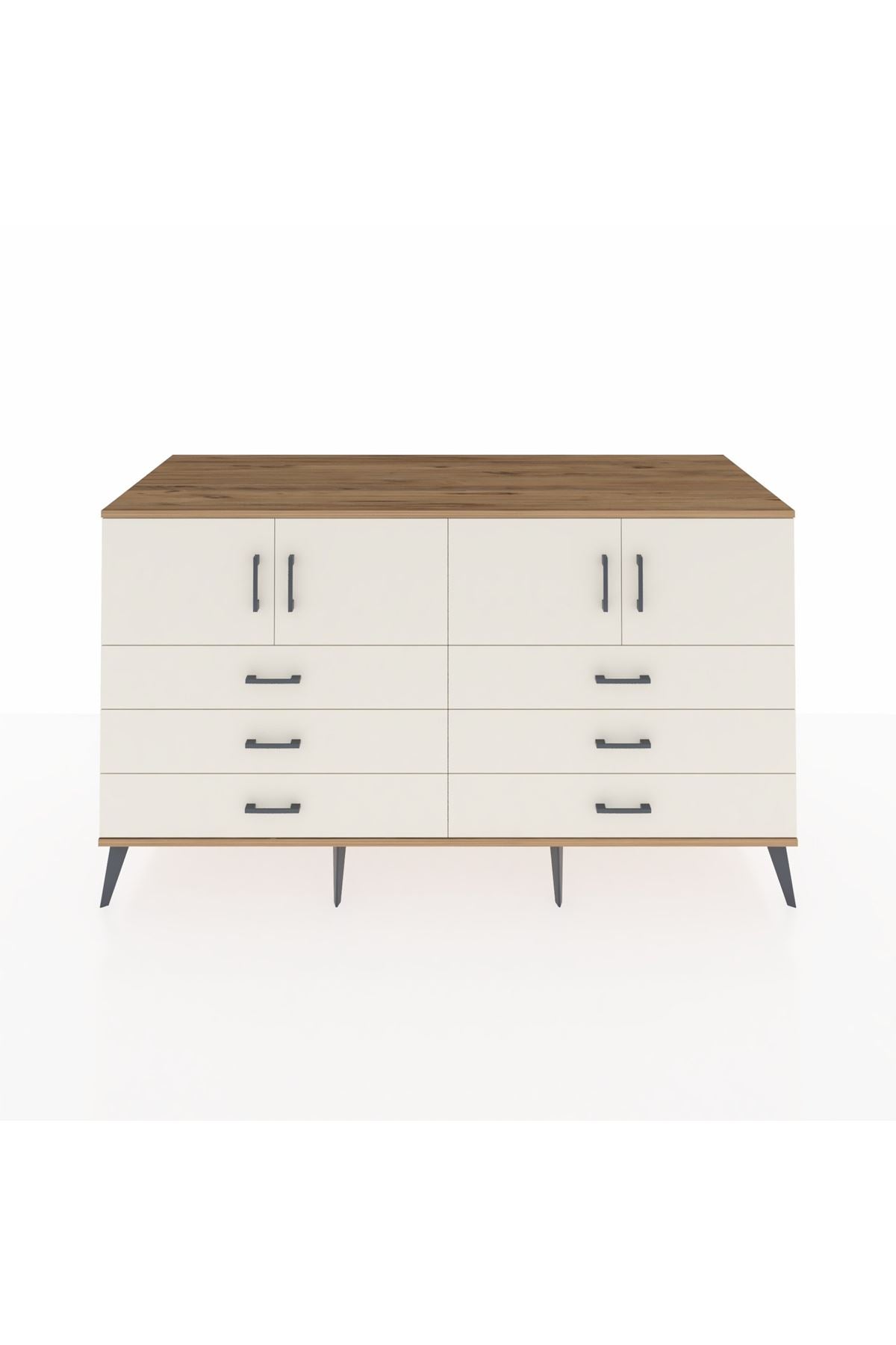 Kronos Konsol 2 Raflı 6 Çekmeceli 4 Kapaklı 176x59x99 Çam-Aytaşı