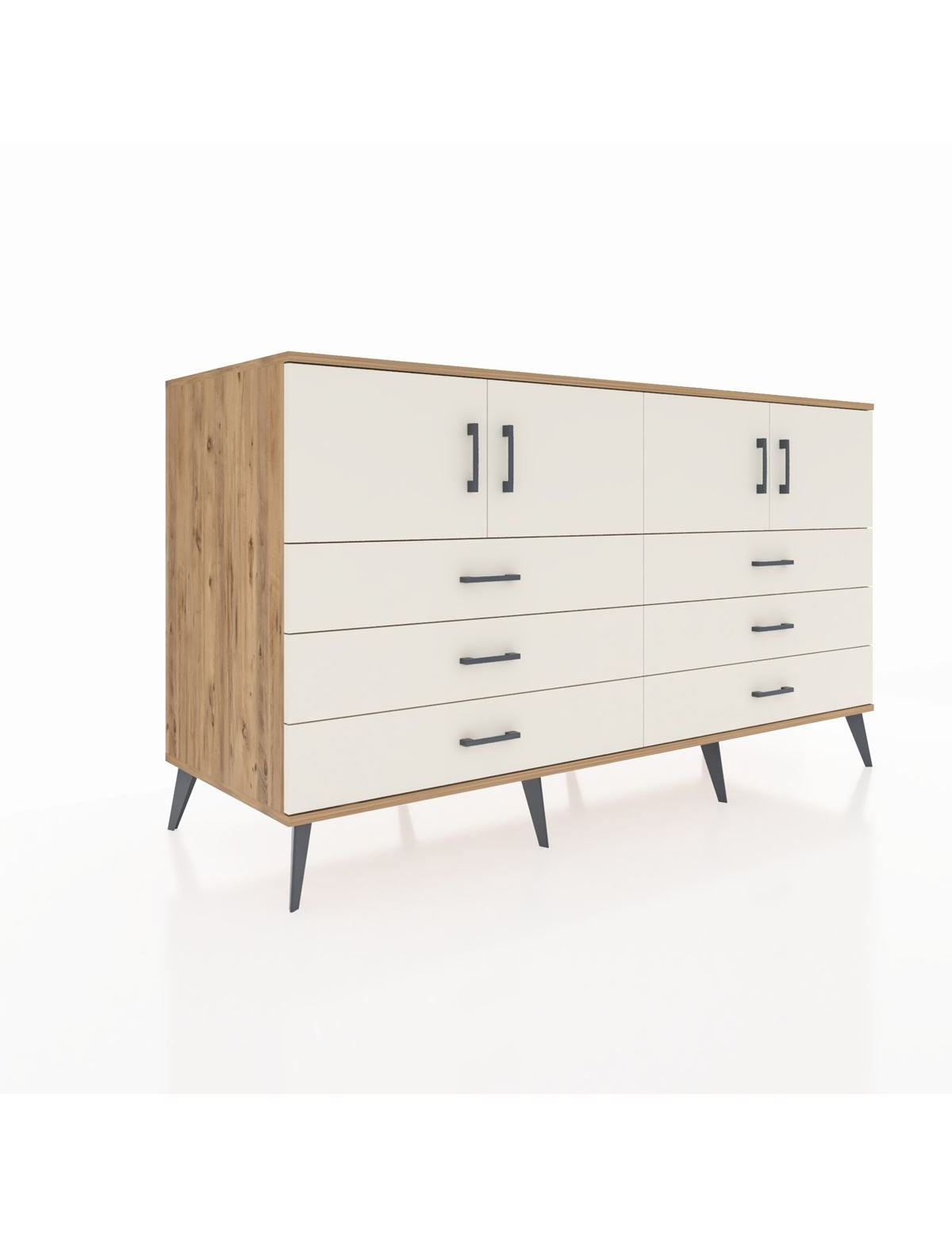 Kronos Konsol 2 Raflı 6 Çekmeceli 4 Kapaklı 176x59x99 Çam-Aytaşı