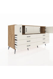 Kronos Konsol 2 Raflı 6 Çekmeceli 4 Kapaklı 176x59x99 Çam-Aytaşı