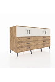 Kronos Konsol 2 Raflı 6 Çekmeceli 4 Kapaklı 176x59x99 Çam-Aytaşı/Çam