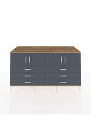 Kronos Konsol 2 Raflı 6 Çekmeceli 4 Kapaklı 176x59x99 Çam-Antrasit