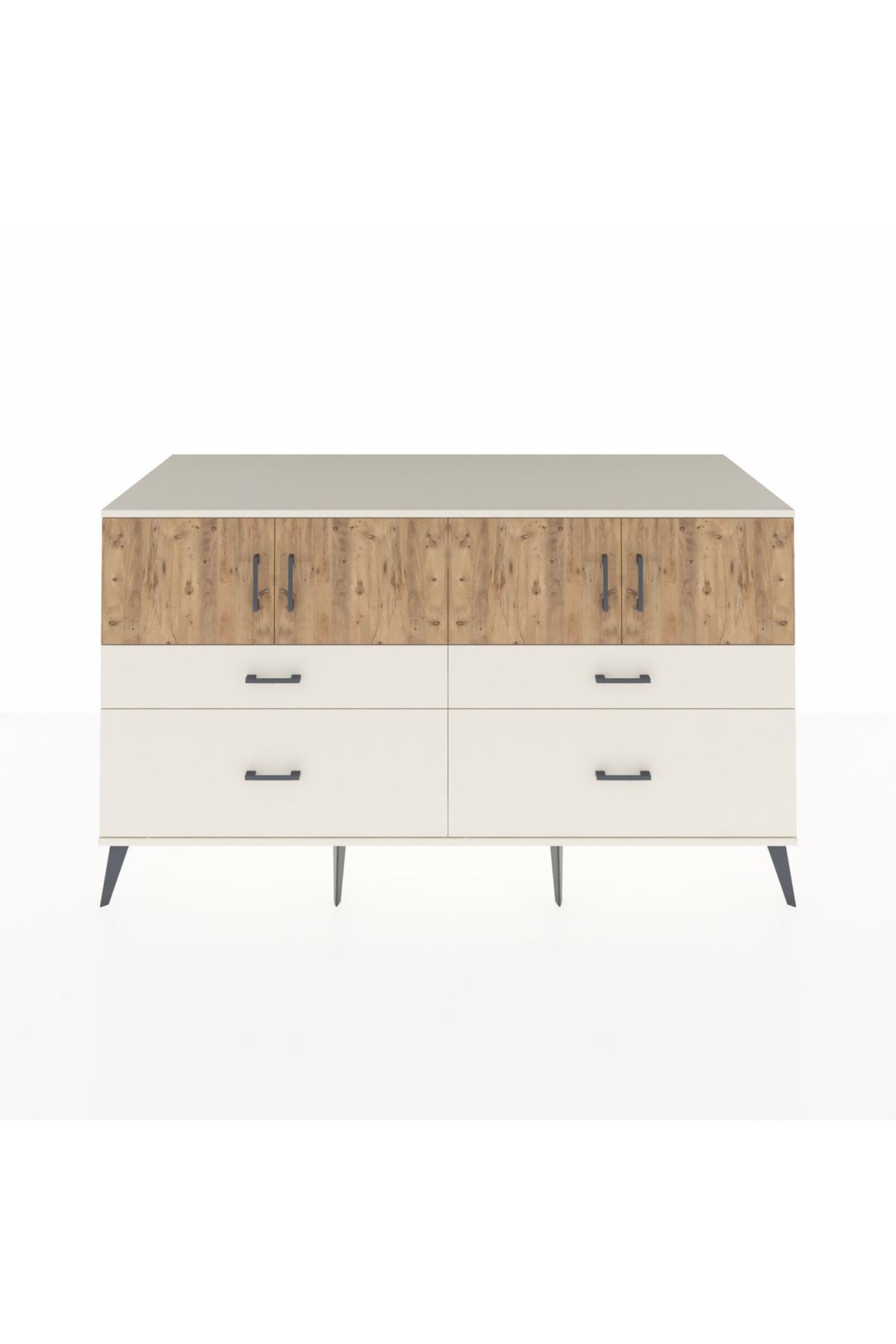 Kronos Konsol 2 Raflı 4 Çekmeceli 4 Kapaklı 176x59x99 Aytaşı-Çam/Aytaşı