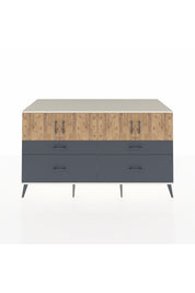 Kronos Konsol 2 Raflı 4 Çekmeceli 4 Kapaklı 176x59x99 Aytaşı-Çam/Antrasit