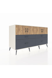 Kronos Konsol 2 Raflı 4 Çekmeceli 4 Kapaklı 176x59x99 Aytaşı-Çam/Antrasit