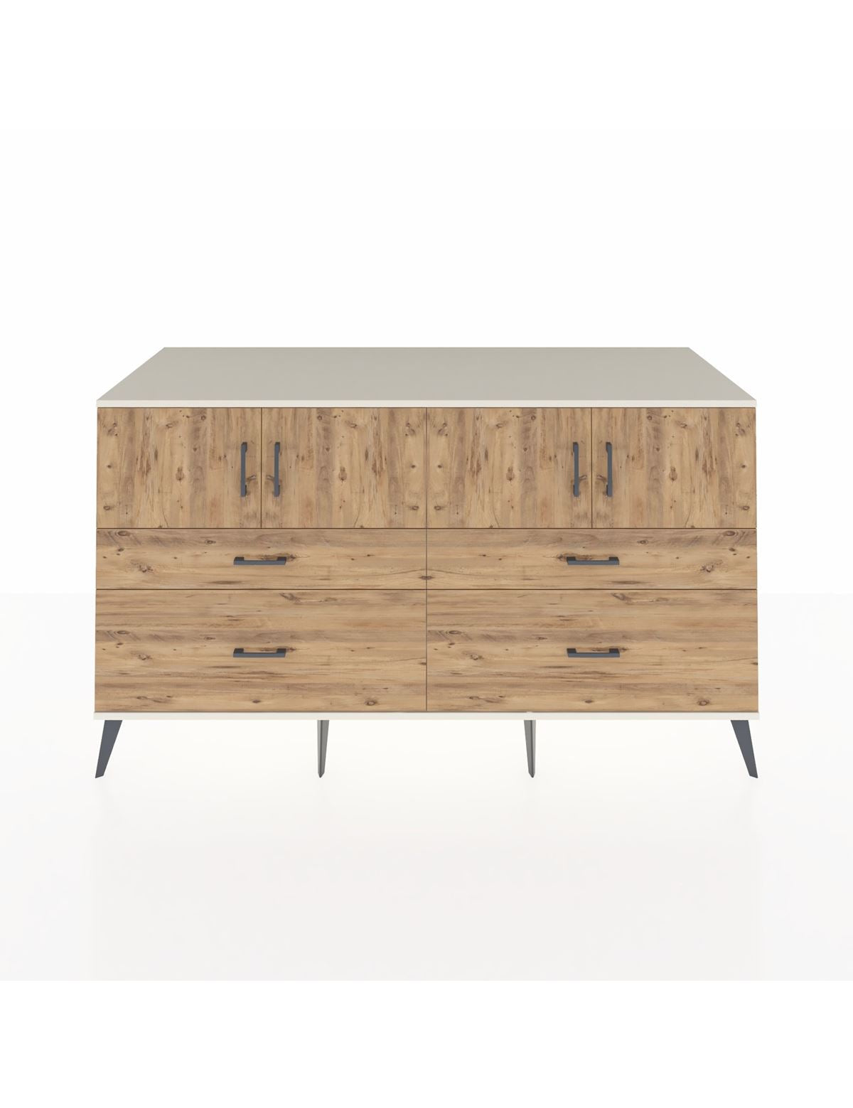 Kronos Konsol 2 Raflı 4 Çekmeceli 4 Kapaklı 176x59x99 Aytaşı-Çam