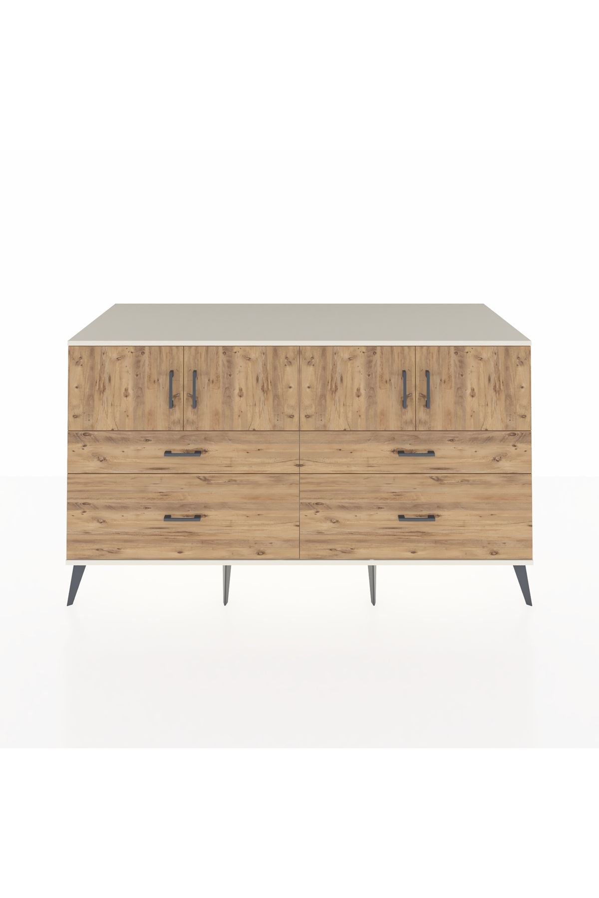 Kronos Konsol 2 Raflı 4 Çekmeceli 4 Kapaklı 176x59x99 Aytaşı-Çam