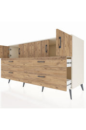 Kronos Konsol 2 Raflı 4 Çekmeceli 4 Kapaklı 176x59x99 Aytaşı-Çam