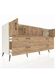 Kronos Konsol 2 Raflı 4 Çekmeceli 4 Kapaklı 176x59x99 Aytaşı-Çam