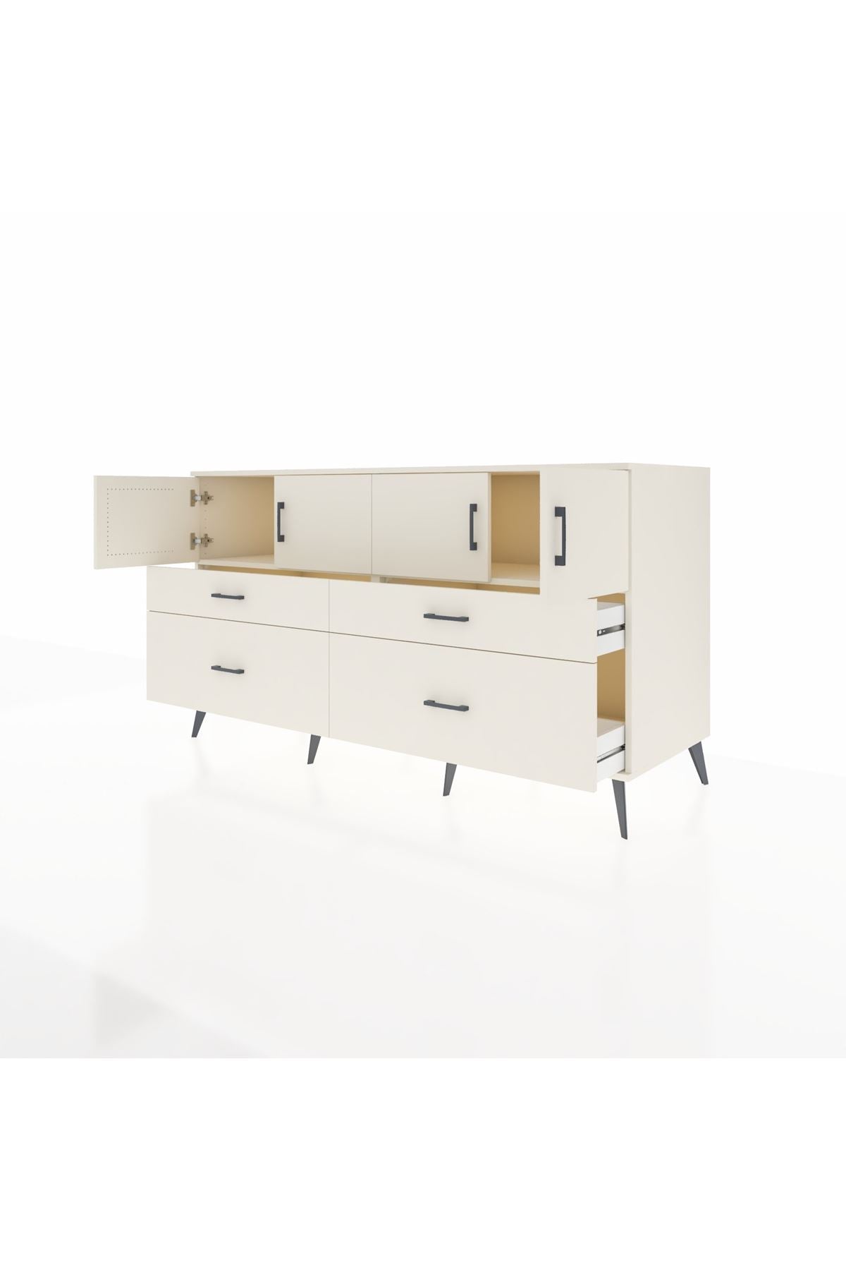 Kronos Konsol 2 Raflı 4 Çekmeceli 4 Kapaklı 176x59x99 Aytaşı-Aytaşı