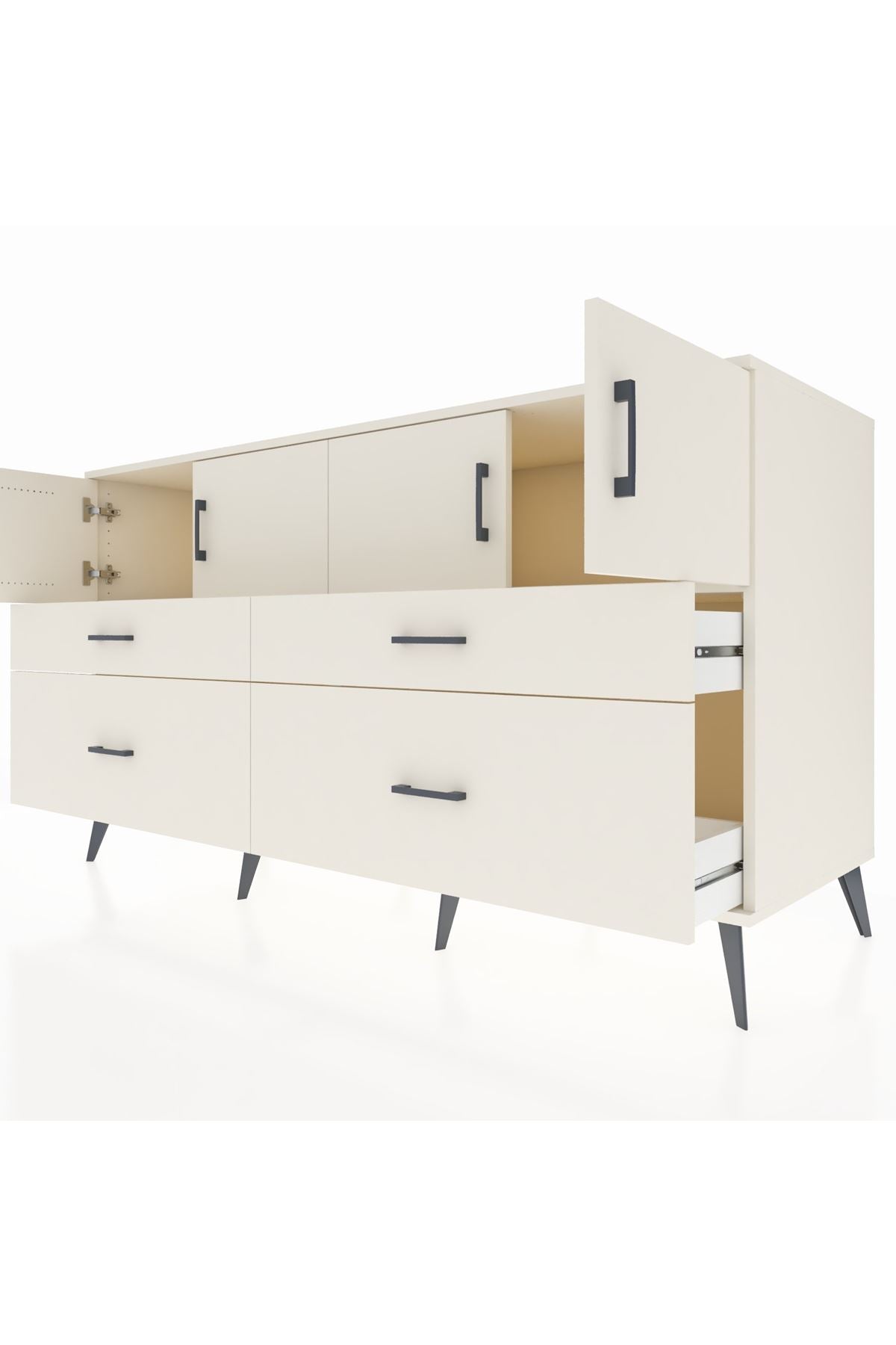 Kronos Konsol 2 Raflı 4 Çekmeceli 4 Kapaklı 176x59x99 Aytaşı-Aytaşı