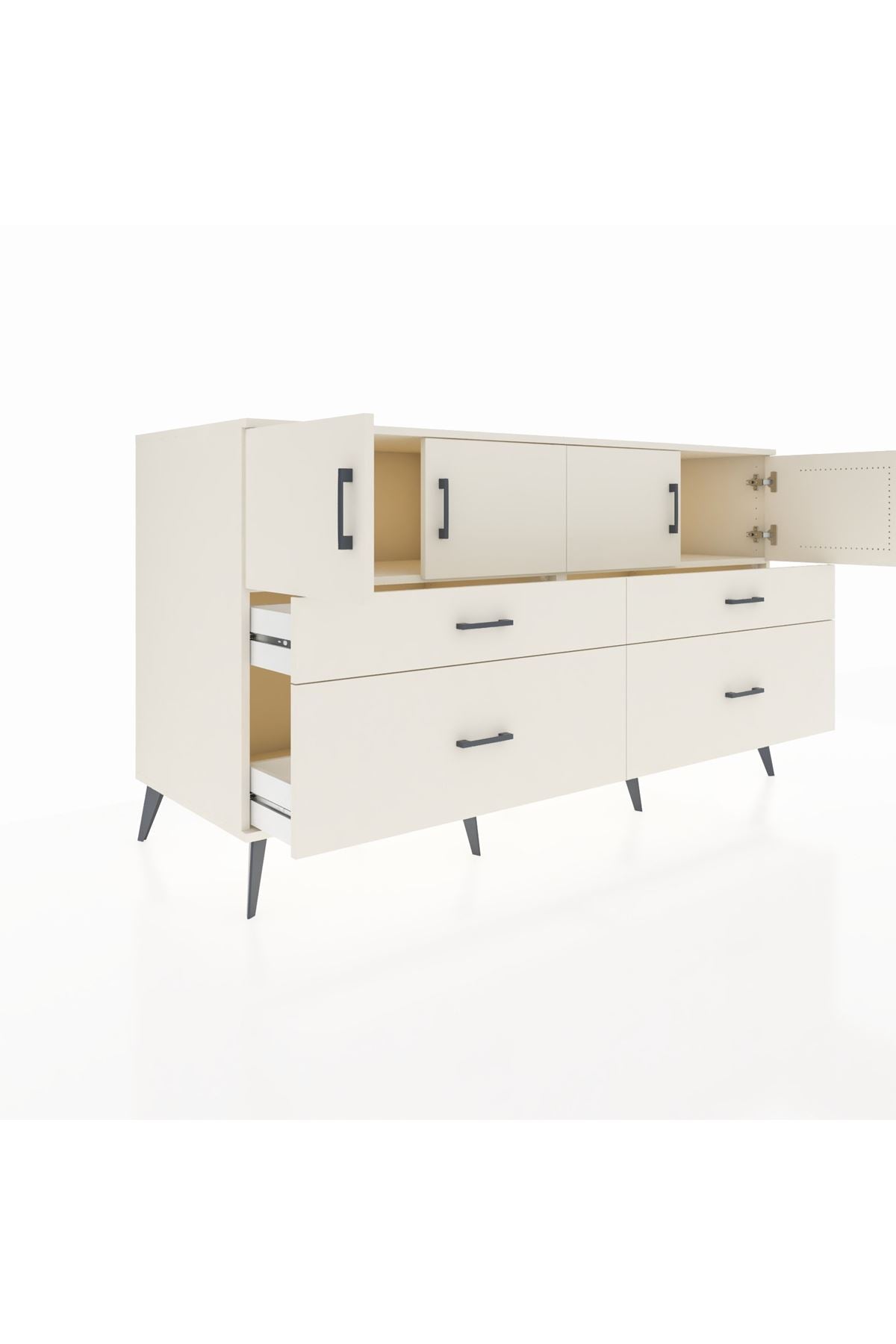 Kronos Konsol 2 Raflı 4 Çekmeceli 4 Kapaklı 176x59x99 Aytaşı-Aytaşı