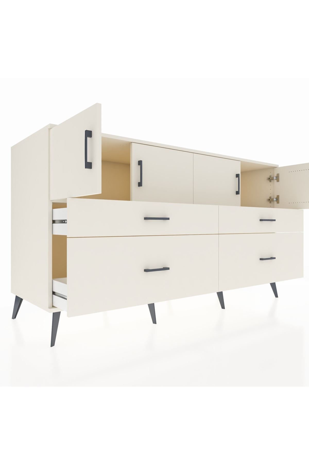 Kronos Konsol 2 Raflı 4 Çekmeceli 4 Kapaklı 176x59x99 Aytaşı-Aytaşı