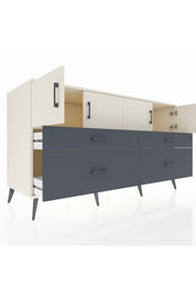 Kronos Konsol 2 Raflı 4 Çekmeceli 4 Kapaklı 176x59x99 Aytaşı-Aytaşı/Antrasit