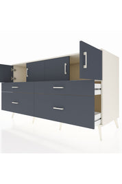 Kronos Konsol 2 Raflı 4 Çekmeceli 4 Kapaklı 176x59x99 Aytaşı-Antrasit