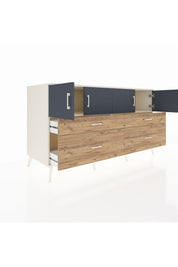 Kronos Konsol 2 Raflı 4 Çekmeceli 4 Kapaklı 176x59x99 Aytaşı-Antrasit/Çam