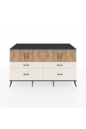 Kronos Konsol 2 Raflı 4 Çekmeceli 4 Kapaklı 176x59x99 Antrasit-Çam/Aytaşı