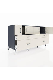 Kronos Konsol 2 Raflı 4 Çekmeceli 4 Kapaklı 176x59x99 Antrasit-Aytaşı