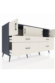 Kronos Konsol 2 Raflı 4 Çekmeceli 4 Kapaklı 176x59x99 Antrasit-Aytaşı