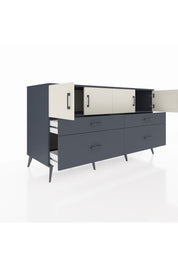 Kronos Konsol 2 Raflı 4 Çekmeceli 4 Kapaklı 176x59x99 Antrasit-Aytaşı/Antrasit