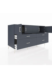 Kronos Konsol 2 Raflı 4 Çekmeceli 4 Kapaklı 176x59x99 Antrasit-Antrasit