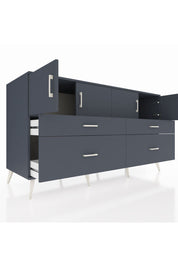 Kronos Konsol 2 Raflı 4 Çekmeceli 4 Kapaklı 176x59x99 Antrasit-Antrasit