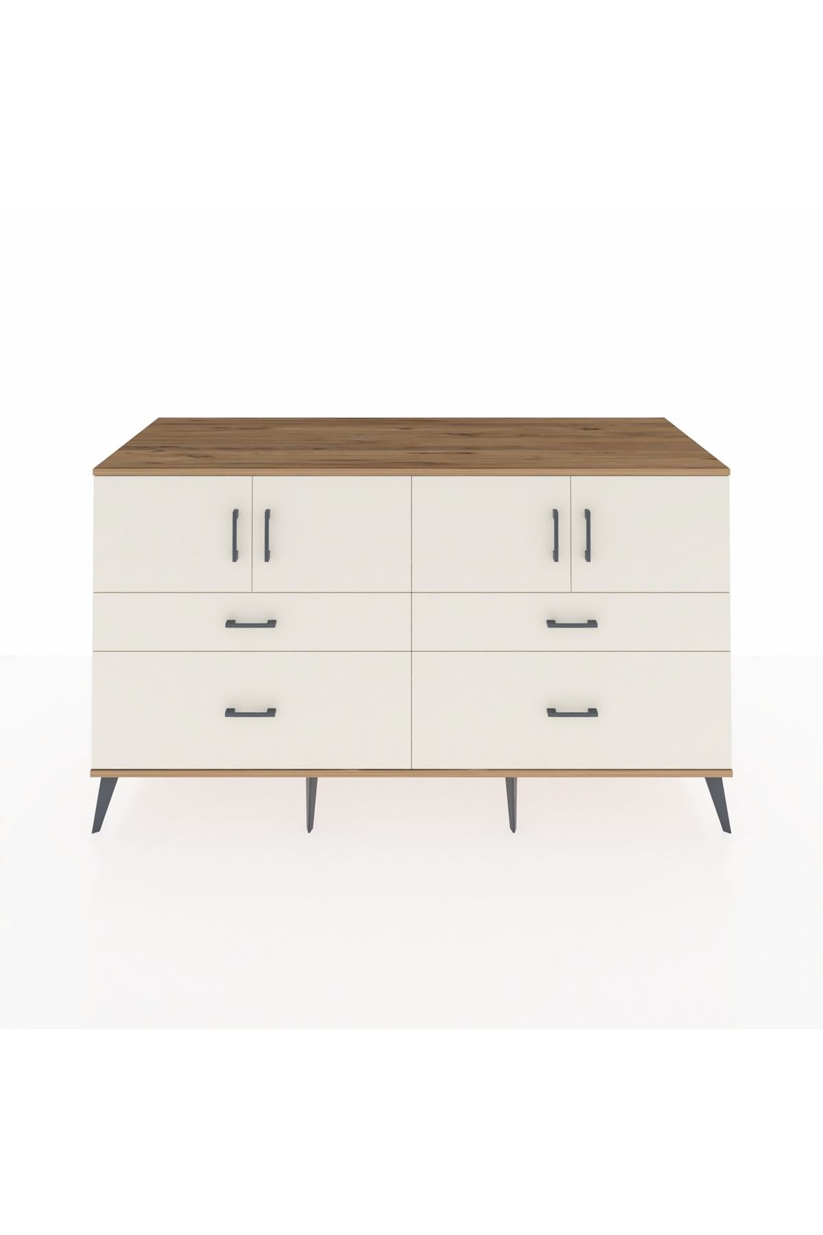 Kronos Konsol 2 Raflı 4 Çekmeceli 4 Kapaklı 176x59x99 Çam-Aytaşı