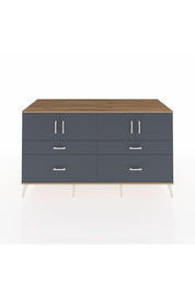 Kronos Konsol 2 Raflı 4 Çekmeceli 4 Kapaklı 176x59x99 Çam-Antrasit