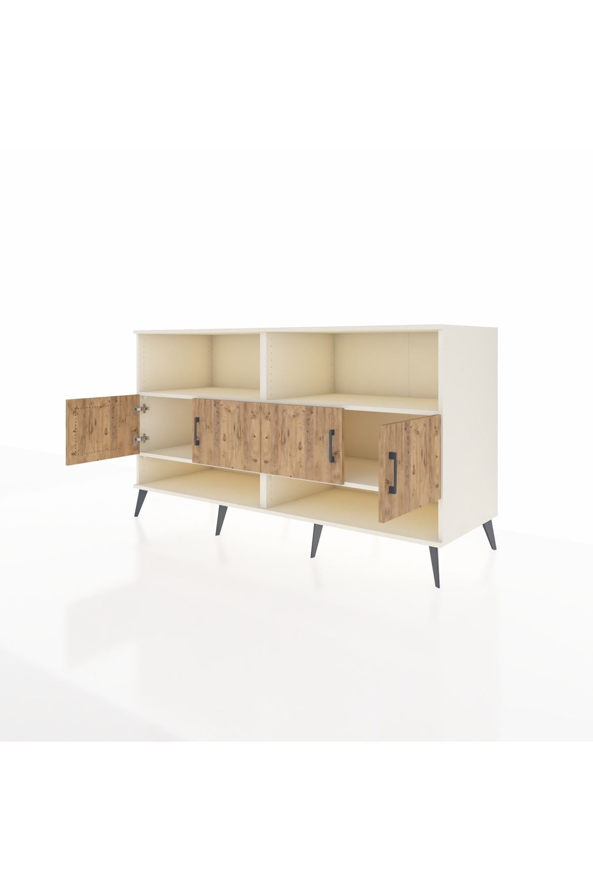 Kronos Konsol 4 Raflı 4 Kapaklı 176x59x99 Aytaşı-Çam/Aytaşı