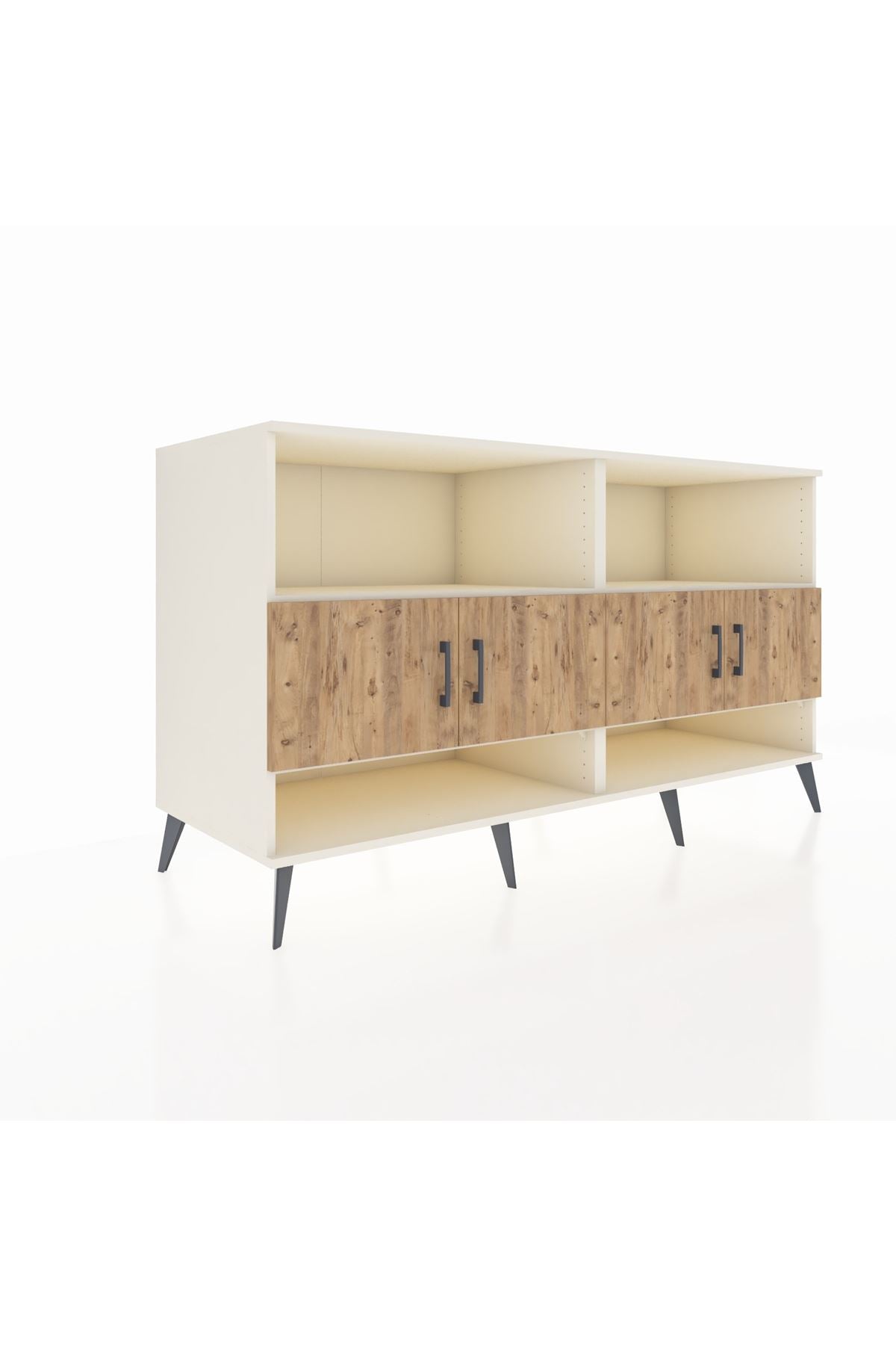 Kronos Konsol 4 Raflı 4 Kapaklı 176x59x99 Aytaşı-Çam/Antrasit