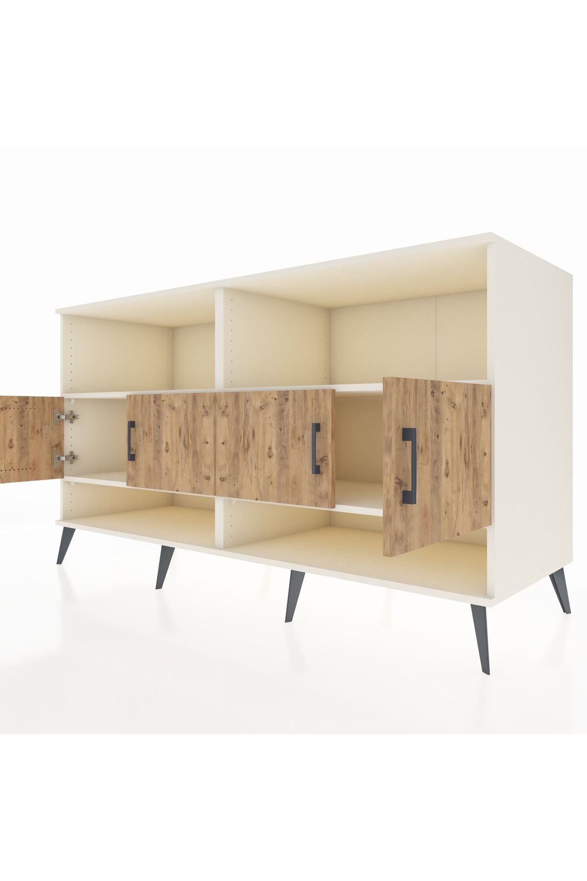 Kronos Konsol 4 Raflı 4 Kapaklı 176x59x99 Aytaşı-Çam