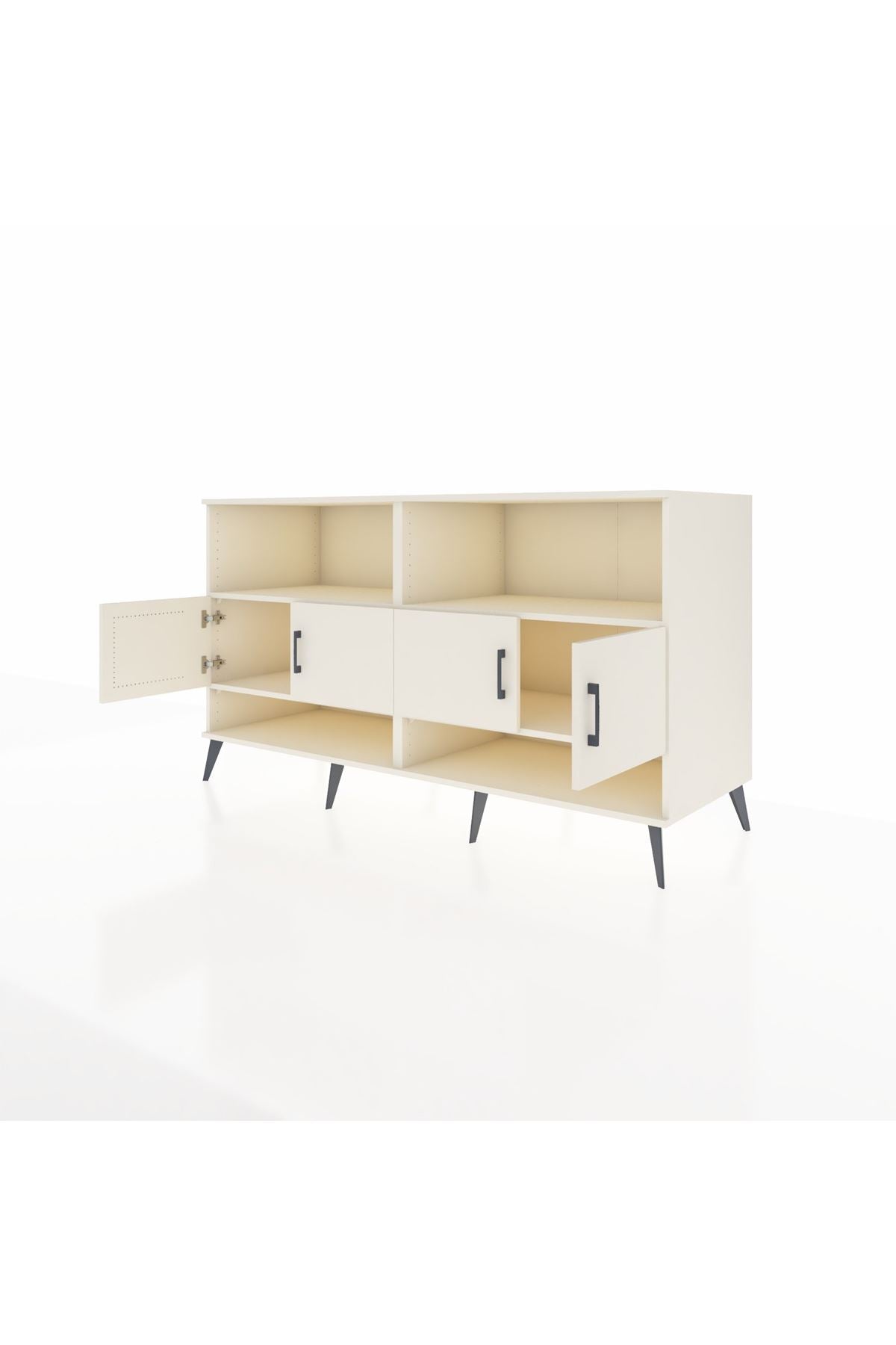 Kronos Konsol 4 Raflı 4 Kapaklı 176x59x99 Aytaşı-Aytaşı/Antrasit