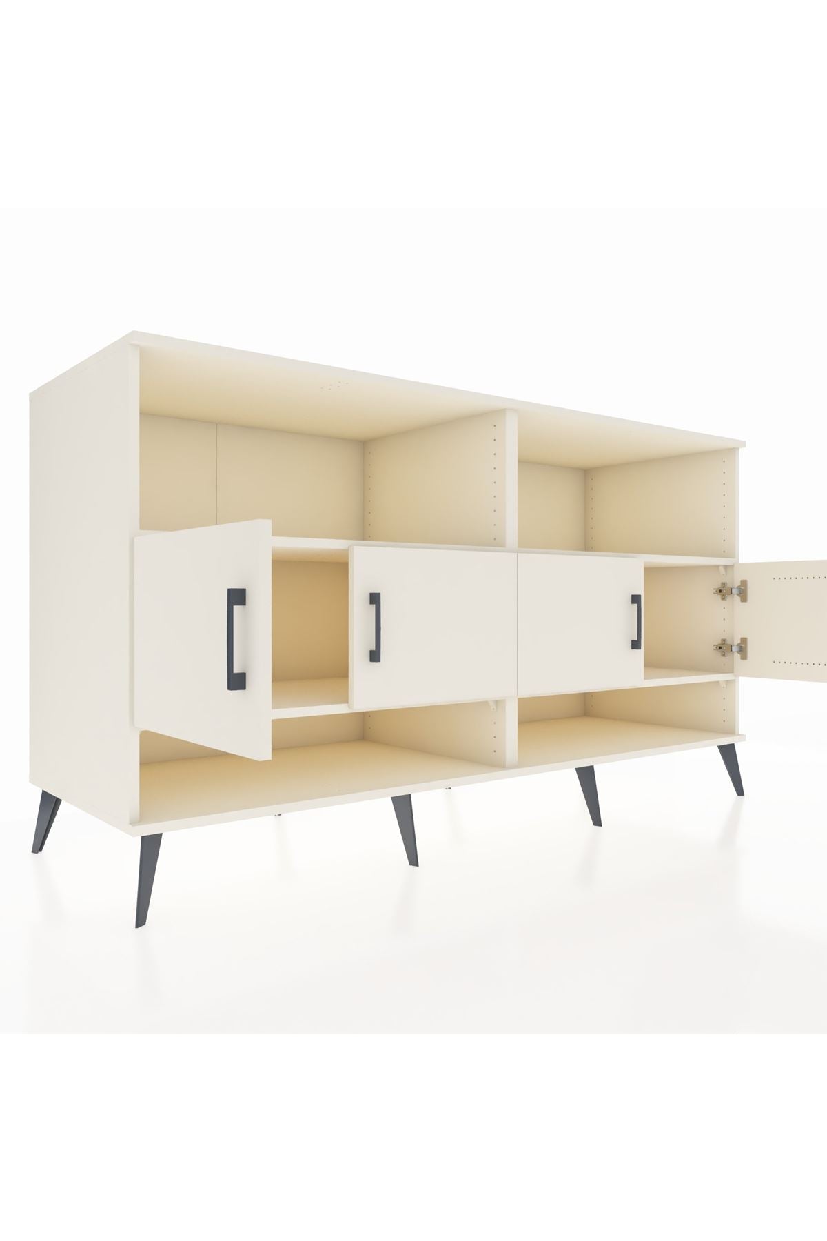 Kronos Konsol 4 Raflı 4 Kapaklı 176x59x99 Aytaşı-Aytaşı/Antrasit