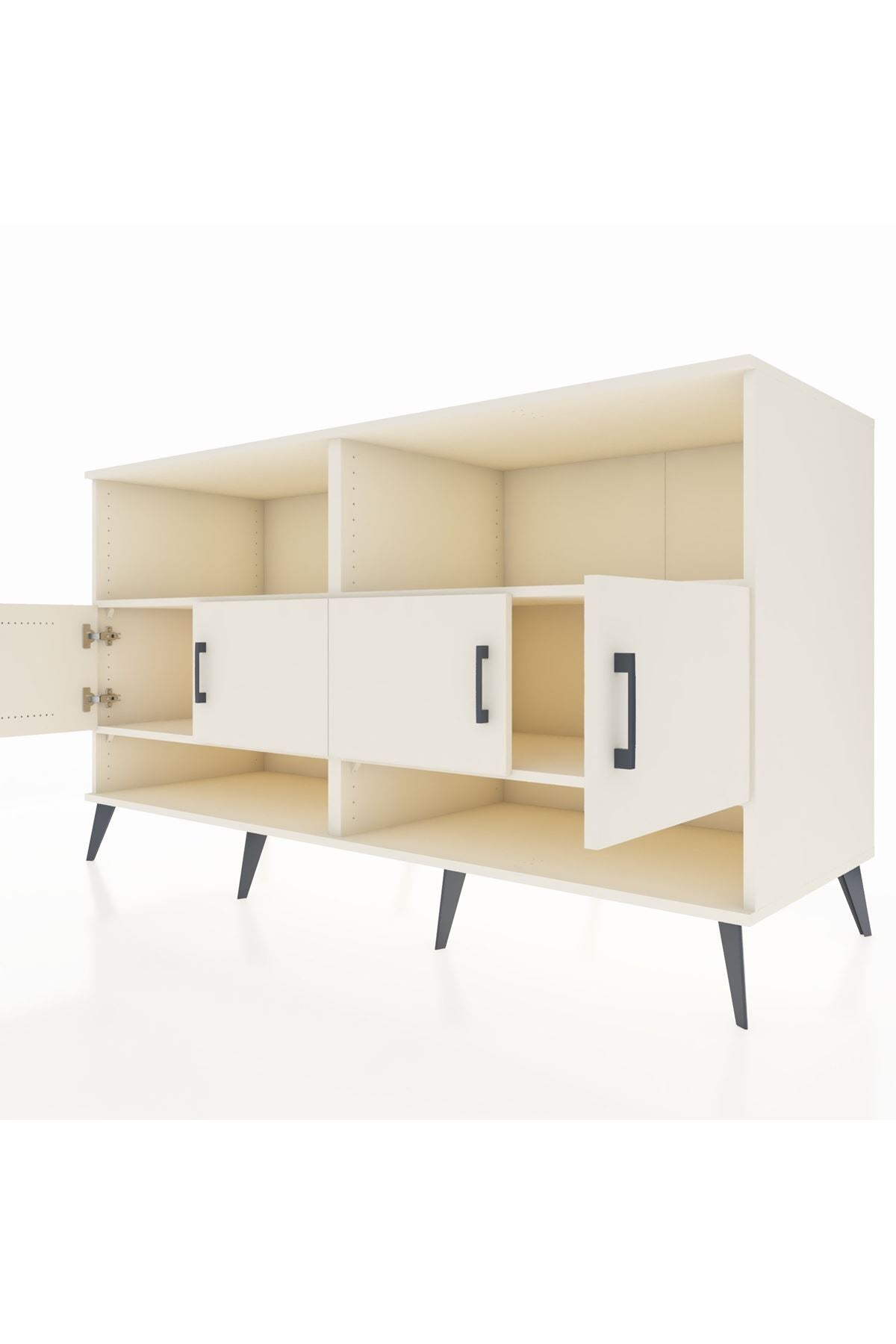 Kronos Konsol 4 Raflı 4 Kapaklı 176x59x99 Aytaşı-Aytaşı/Çam