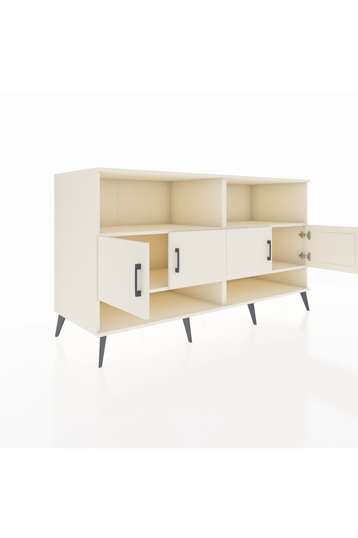 Kronos Konsol 4 Raflı 4 Kapaklı 176x59x99 Aytaşı-Aytaşı/Çam