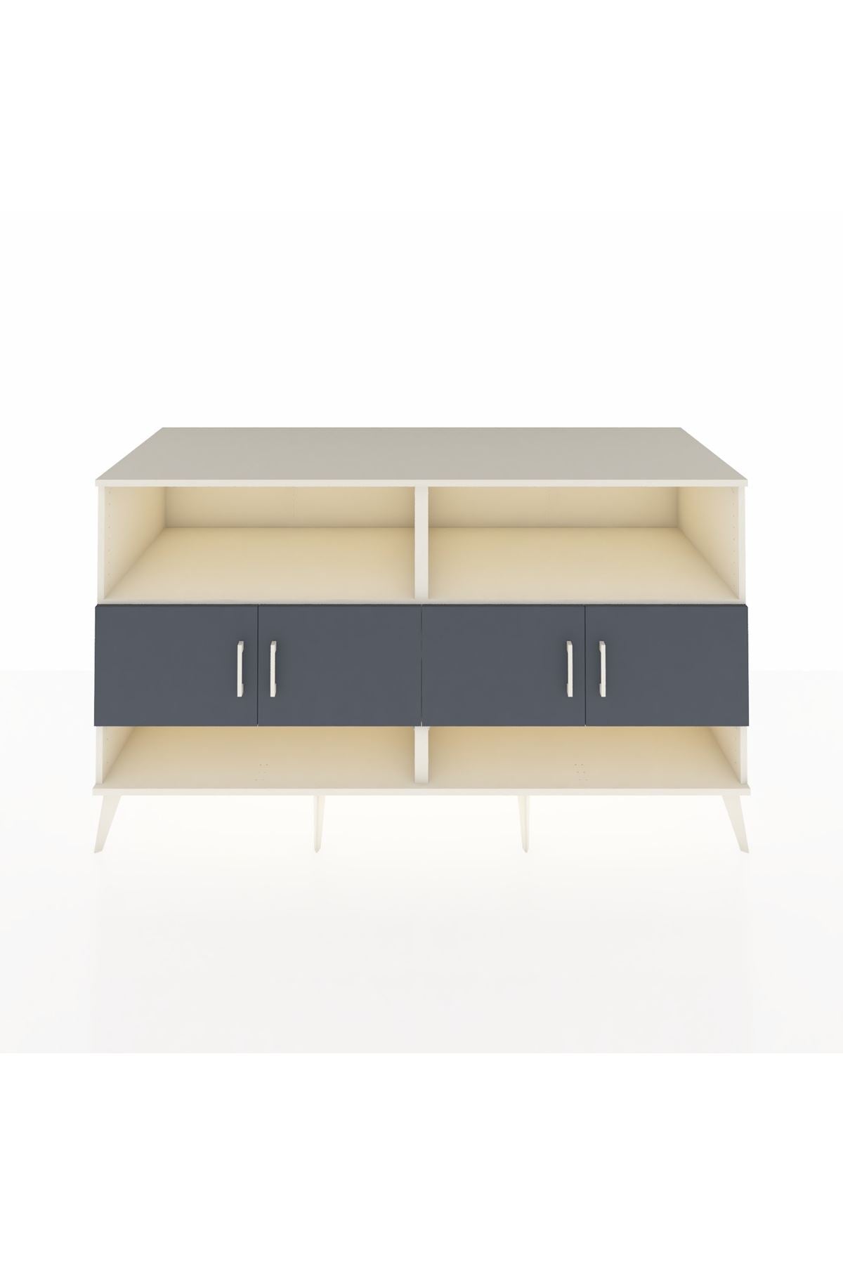 Kronos Konsol 4 Raflı 4 Kapaklı 176x59x99 Aytaşı-Antrasit/Aytaşı