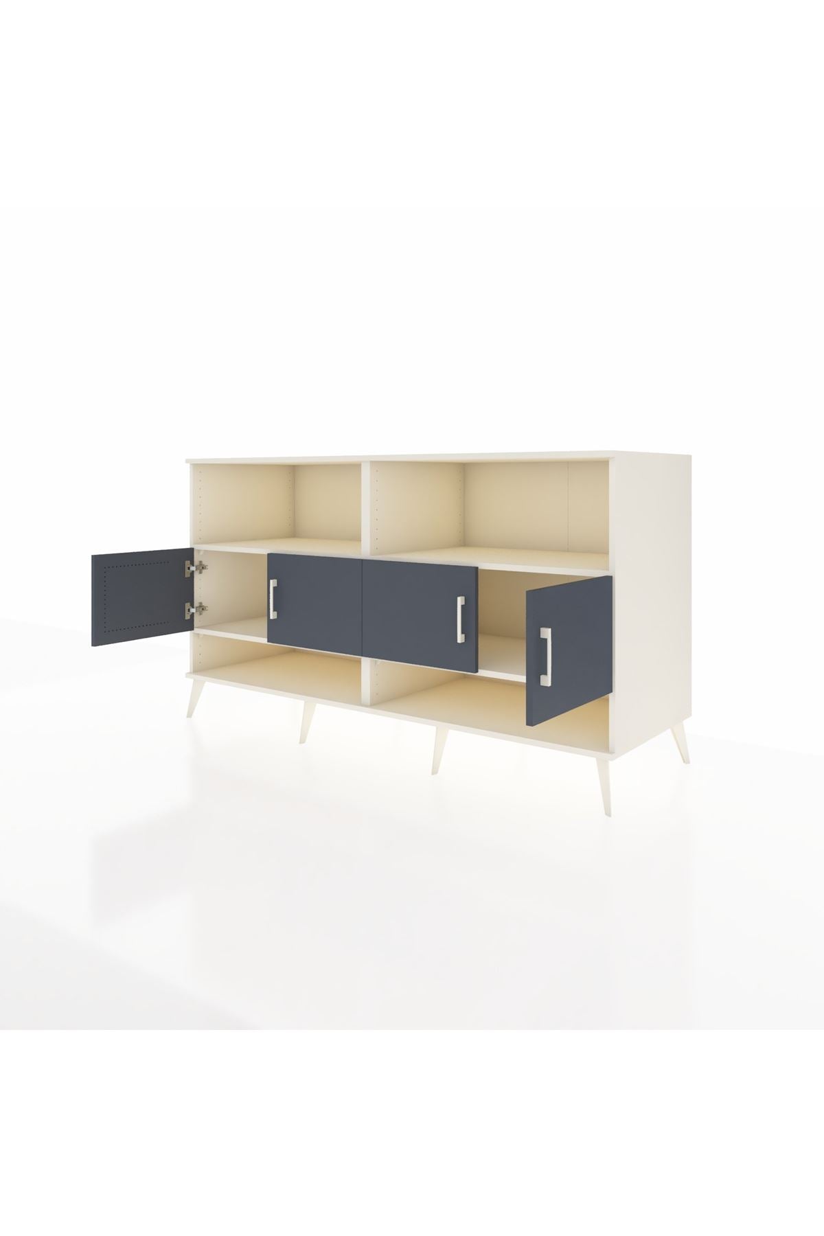 Kronos Konsol 4 Raflı 4 Kapaklı 176x59x99 Aytaşı-Antrasit/Aytaşı